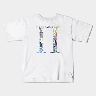 Barcelona Gaudi Mosaic Pi Sorority Letter Kids T-Shirt